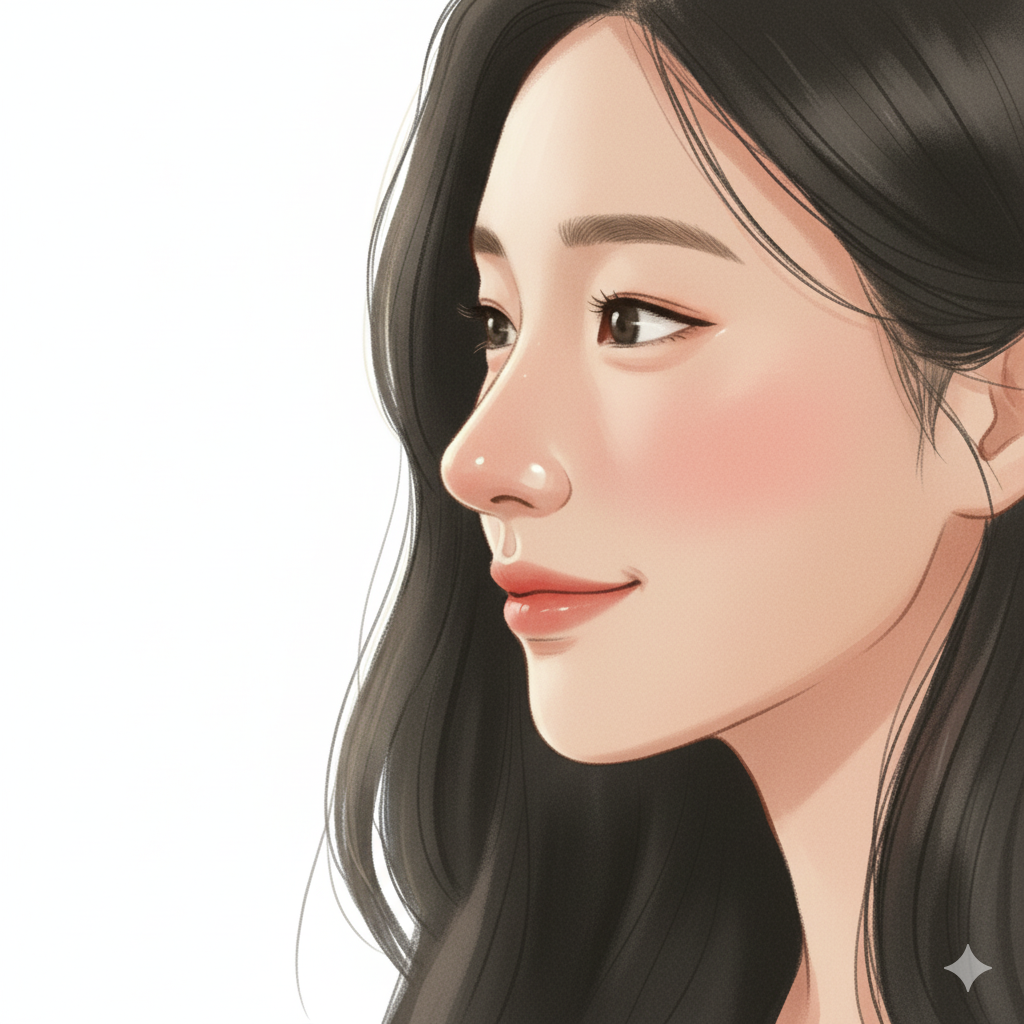 콧날개가 둘러 코 안쪽이 보임